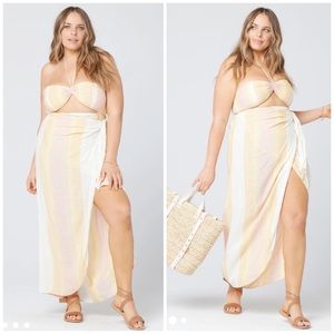 NWOT L*SPACE Striped Linen Solana Cover Up Dress